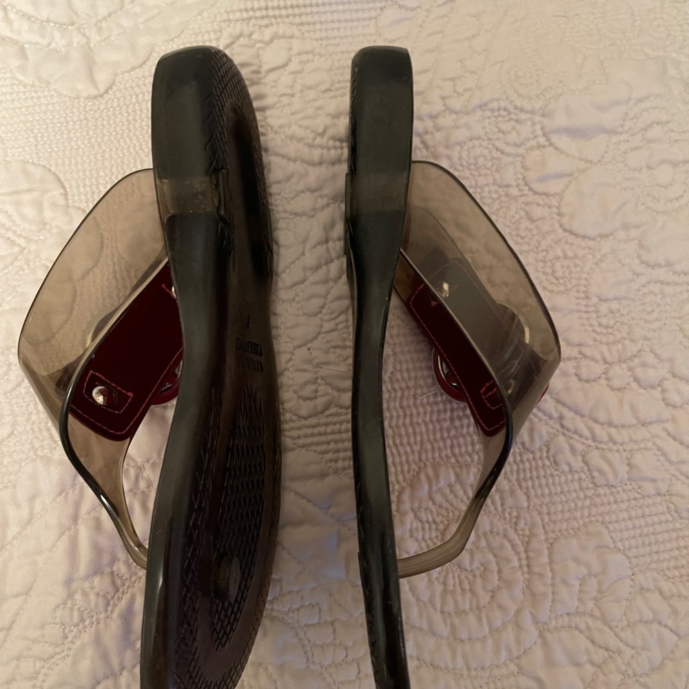 Stuart Weitzman Sandals, Size 7. Red And Clear Co… - image 5